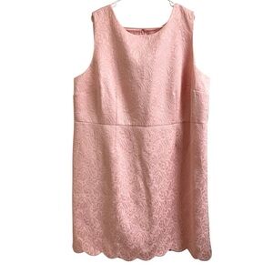 RSVP by Talbots Matelasse Pink Scalloped Sleeveless Knee Length Dress Size 22W